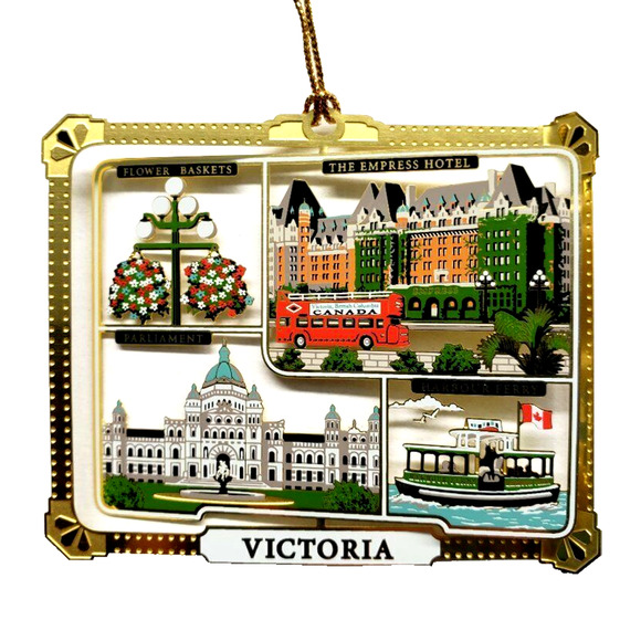Victoria Canada Ornament Color Brass Travel Landmarks Souvenir - Picture 6 of 7